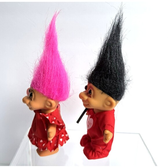 Vtg 90s Russ Troll Dolls Lot Valentine's Day I LOVE YOUR HUGS & CUTE LI'L DEVIL - Picture 2 of 8